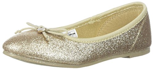 carter's Girls' Avelyn Ballet Flat, Gold, 12 M US Little Kid