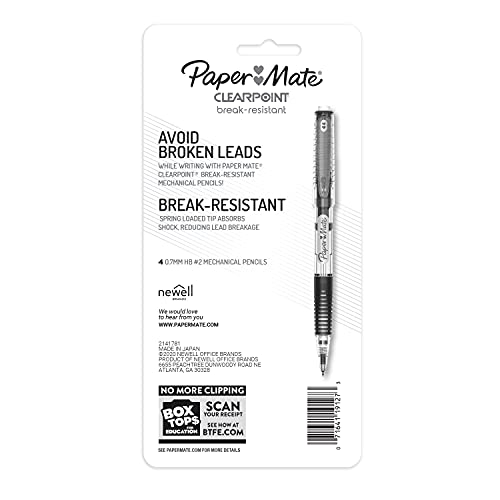 Image of Paper Mate Clearpoint Mechanical Pencils, 0.7mm Break-Resistant HB #2 Lead, Assorted Barrel Colors, 4 Count - Back to School, Writing Supplies, Note-Taking