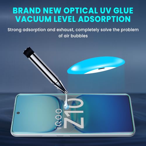 Image of ArmourPro Matte UV Tempered Glass for IQOO Z10R and IQOO Z10, 2 Pack | Anti-Glare Curved Screen Protector, 9H Scratch Resistant, Fingerprint Compatible, Case-Friendly