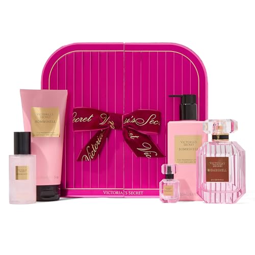 Victoria's Secret Bombshell Ultimate Fragrance 5 Piece Gift Set: Eau de Parfum, Mist, Lotion & Wash