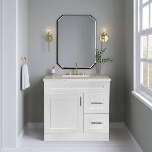 White Shaker Sink Base Bathroom Vanity with Drawers 30