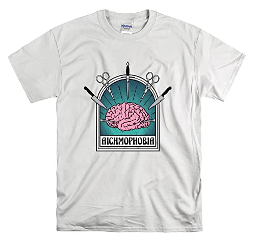 Aichmophobia Brain Cool T-shirt blanc unisexe en taille L pour adulte