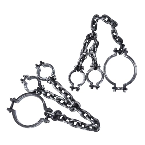 Accessoires cosplay de prison pour Halloween avec 2 pièces shackles plastique réalistes