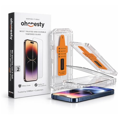 Image of UNBREAKcable iPhone 17 /17 Pro / 16 Pro Tempered Glass Screen Protector Guard (2 Pack) | 9H Hardness | Anti-scratch and Bubble free | Crystal Clear | Case Friendly | Easy Install Kit