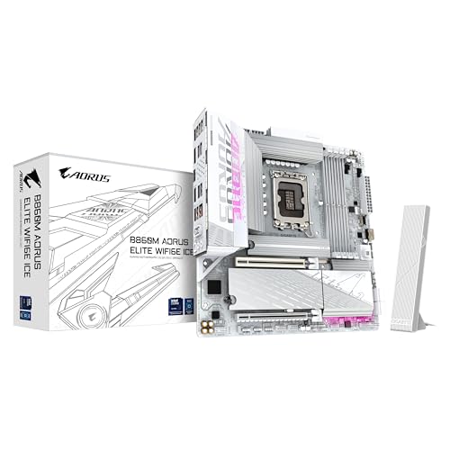 Image of GIGABYTE B860M AORUS Elite WF6E ICE Motherboard - Intel Core Ultra Series CPUs, 12+1+2+1 Phases VRM, up to 9200MHz DDR5, 1xPCIe 5.0 + 2xPCIe 4.0 M.2, 2.5GbE LAN, WiFi 6E, USB 4