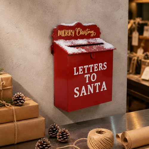 Boîte à lettres de Noël extérieure rouge décorative pour porche
