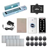 Visionis FPC-5588 One Door Access Control Out Swinging Door 300lbs Magnetic Lock + Slim Outdoor Digital Touch Keypad/Reader Standalone with Mini Controller + Wiegand 26, No Software, EM Card