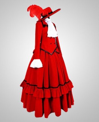 黒執事 マダムレッド コスプレ衣装 夜会ドレス ウィッグ・パニエ付き Amazon.co.jp: コスプレ衣装・黒執事 マダム・レッド ドレス