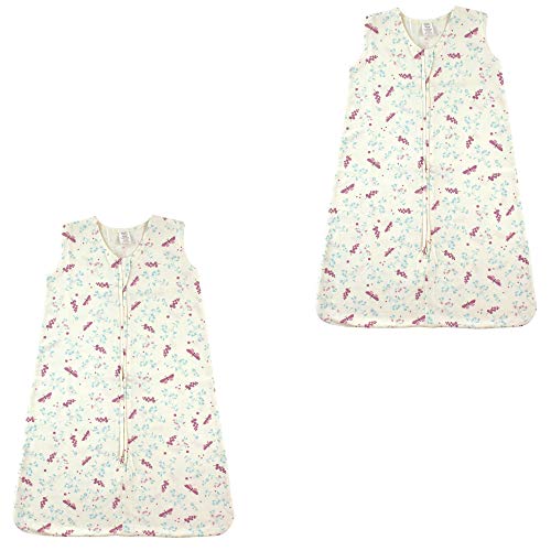 Image of Touched by Nature Baby Organic Cotton Sleeveless Wearable Sleeping Bag, Sack, Blanket, Botanical Flutter 2-Pack, 12-18 Months