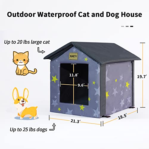 Jiupety Dog House Outdoor For Medium Small Dogs,Dog Bed Indoor Outdoor,Weatherproof Feral Cat Dog House For Puppy,Rabbits.outside Cats Shelter,Enclosed Pet Box,Soft Cave Movable Insulated,Gray #TOP3