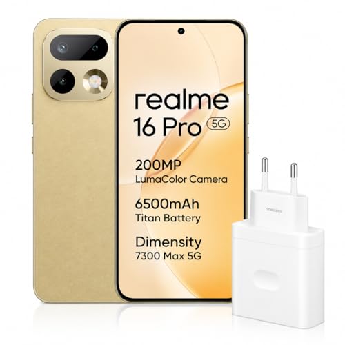 Smartphone realme 16 Pro 5G doré pour immortaliser vos voyages en haute définition