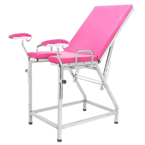 Mixtric Camilla De Exploración Ginecológica con Depósito De Suciedad, Silla De Masajes Elevable De Altura Regulable, para Exploración Ginecológica,Rosado