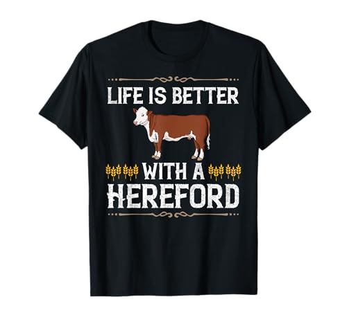 Hereford Cow Cattle Bull Beef Farm T-Shirt