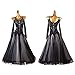 ZYDANC Black,XXL,Strapless Waltz Modern Costume Women's Ballroom Dance Competition Dresses Long Sleeve Tango Dancing Clothes