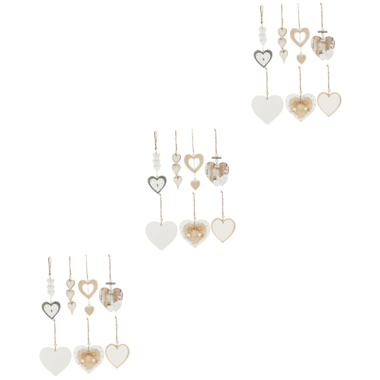 Cabilock 3 Set Di Palline A Forma Di Cuore in Legno Ciondolo A Forma Di Cuore Da Appendere Decorazione Per La Casa Per La Festa Di