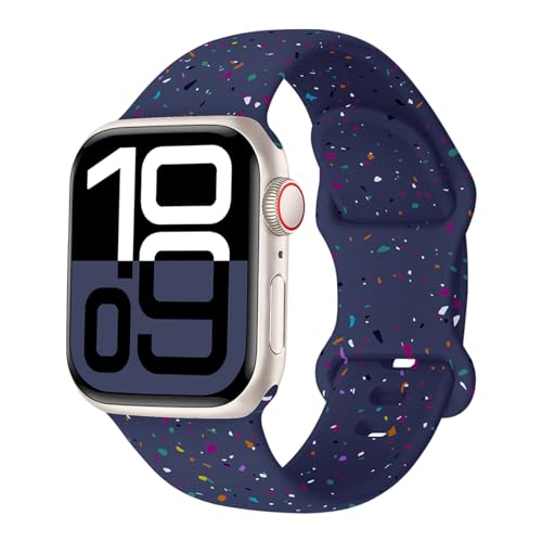 Sport band, compatible with Apple Watch 38mm 40mm 41mm 42mm 44mm 45mm 46mm 49mm ultra soft silicone bands, suitable for Series 11 10 9 8 7 6 5 4 3 SE,men women. (Midnight Blue,38/40/41/(42mm-Series 11 10))
