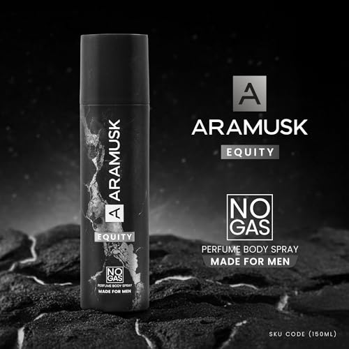 Image of Aramusk Equity NO GAS Perfume Body Spray for Men | Long Lasting Masculine Fragrance - 150mL