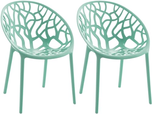 CLP 2er Set Gartenstühle Hope Kunststoff I Stapelstühle wetterfest und...
