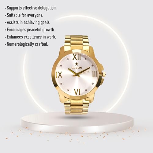Image of GLEON Luxury Men's Numerology Watch | Water Resistant | Analog Type with Japanese Movement | Timepiece for Growth and Success with 1 Year Warranty - (Pack of 1)