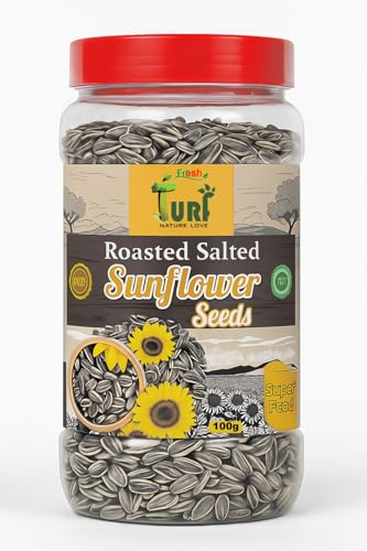 Image of Turf Fresh Roasted Salted Jumbo Sunflower Seeds,Surajmukhi Beej - The Ultimate Superfood Snack! A+ GRADE SEEDS Healthy Snacks (100G SeedShot)