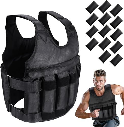 Weighted Vest 5Kg/10Kg/20Kg - Weighted Vest for Women & Men - Weight Vests - Body Weighted Jacket for Boxing, Cardio, Strength And Training - Durable Weighted Running Vest with Ironsand