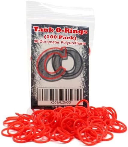 100 Polyurethane CO2 / HPA Tank O-Rings (90 Durometer) [RED] - Replacement Urethane orings for Paintball co2 / high Pressure air Tanks