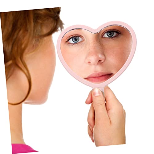 Espejo de maquillaje portátil con forma de corazón miniatura 2