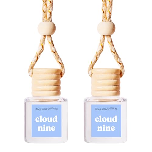Image of COOLGIRLCANDLES Cloud Nine Car Air Hanging Fragrance Oil Diffuser for Essential Oils, Long Lasting Car Diffuser Bottle