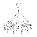 wankausonline Laundry Drip Hanger Stainless Steel Clip and Drip Laundry with 20 Clothespins for Dryi