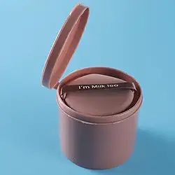 Conjunto de sopro cosmético com caixa gota de água redonda dupla face esponja de maquiagem macia ferramenta de pó lavável de beleza, forma de gota d'água marrom