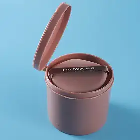 Conjunto de sopro cosmético com caixa gota de água redonda dupla face esponja de maquiagem macia ferramenta de pó lavável de beleza, forma de gota d'água marrom