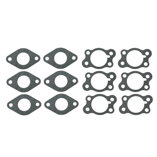 12Pcs Carburetor Gasket Compatible with EZ-GO Gas Golf Cart 295cc 350cc 4-Cycle Robin Engine Marathon Medalist TXT Freedom ST Sport ST350 MPT Workhorse 800 875 1200 Club Clays Car Shuttle Series