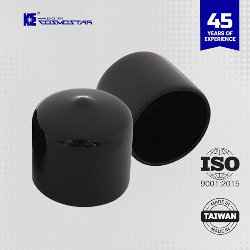 Cosmostar 1\" Inch (25.4 mm) Round Rubber Hole Plugs - Durable Black End Caps for Metal Tubing, Fences, Chair & Furniture Legs | Easy Glide Protection & Secure