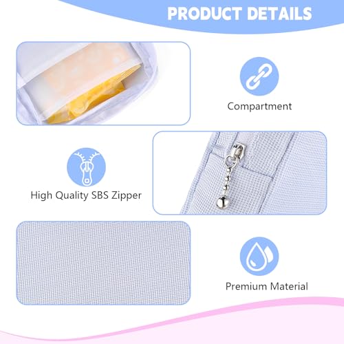 Image of Period Bag for Teen Girls, Canvas Sanitary Napkin Storage Bag with Zipper, Portable Menstrual Pad Bag Tampon Holder for Purse