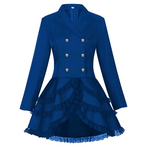 Veste Steampunk avec dentelle et ourlet irrégulier costume rétro pour femme