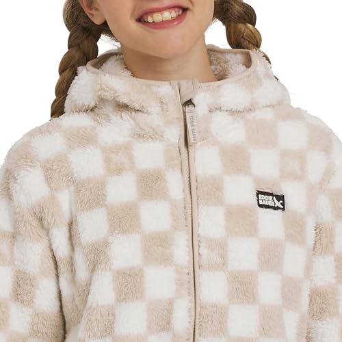 Image of Eddie Bauer Girls' Quest Plush High Pile Faux Sherpa Hooded Jacket