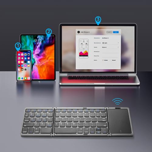 Clavier Bluetooth pliable portable pour appareil mobile smartphone tablette et PC windows - 7