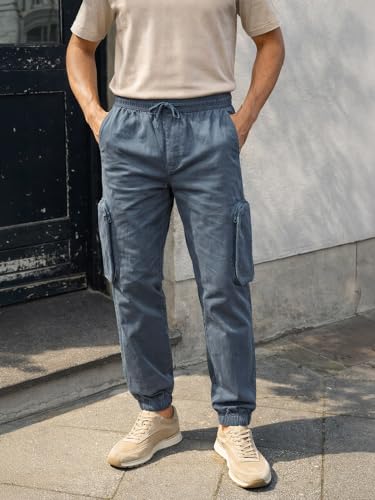Image of The Indian Garage Co Men Mid-Rise Stretchable Relaxed Fit Cargo Joggers
