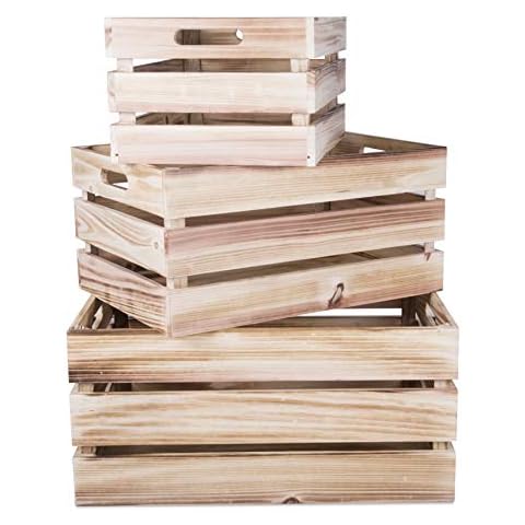 Sturdy Natural Wooden Apple Crates Retail Display Shelf Box Storage Gift Hampers (Large) Cover