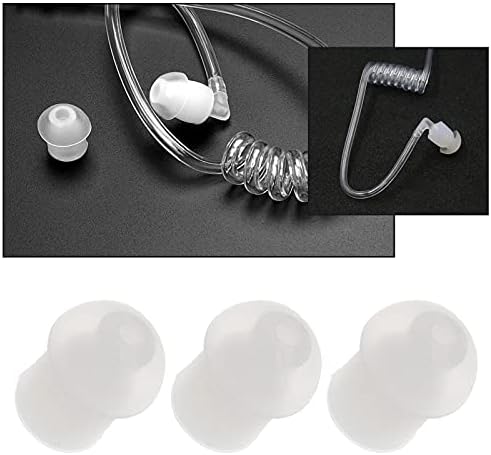 20pcs Replacement Silicone Earbud Ear Tips for Two Way Radio Talkie Walkie Air Tube Earpiece White Compatible with Motorola Yaesu Baofeng