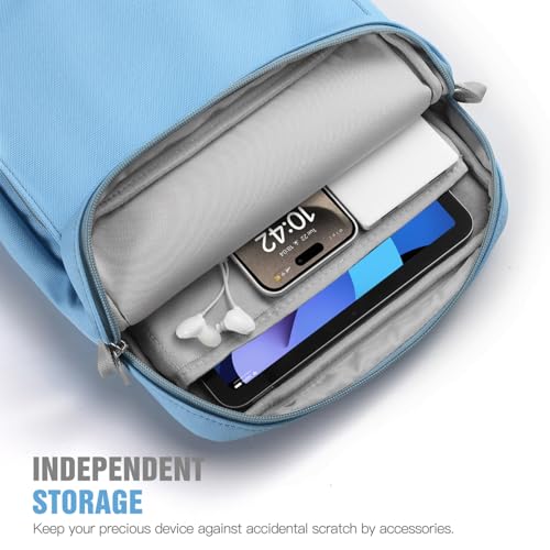 Image of TiMOVO 9-11 inch Tablet Sleeve Bag Carrying Case with Strap, Dusty Blue | Fits iPad A16 11 inch, Pad Air 11 /5th & 4th 10.9 inch, 10th Gen /10.2 inch, Galaxy Tab A11 Plus, Multi-Pocket, Handle, Padded Protection