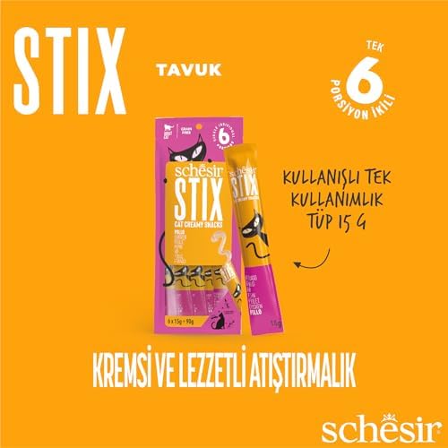 Schesir Stix Tavuklu Krem Ödül Maması 6x15g - Görsel 7
