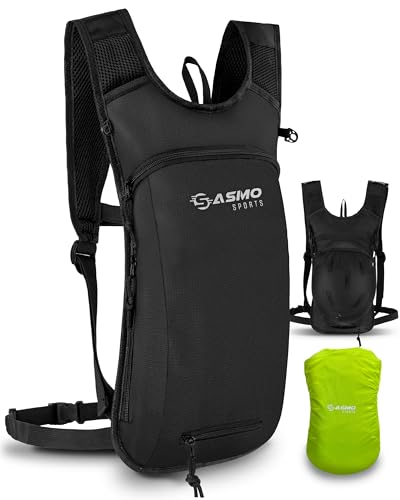 SASMO® Fahrradrucksack & Skirucksack klein 6L - Thermofach & Helmnetz | MTB Rucksack - Ultraleicht 350g | Fahrrad Rucksack - inkl. Regenschutz | Fahrradrucksack Herren & Damen