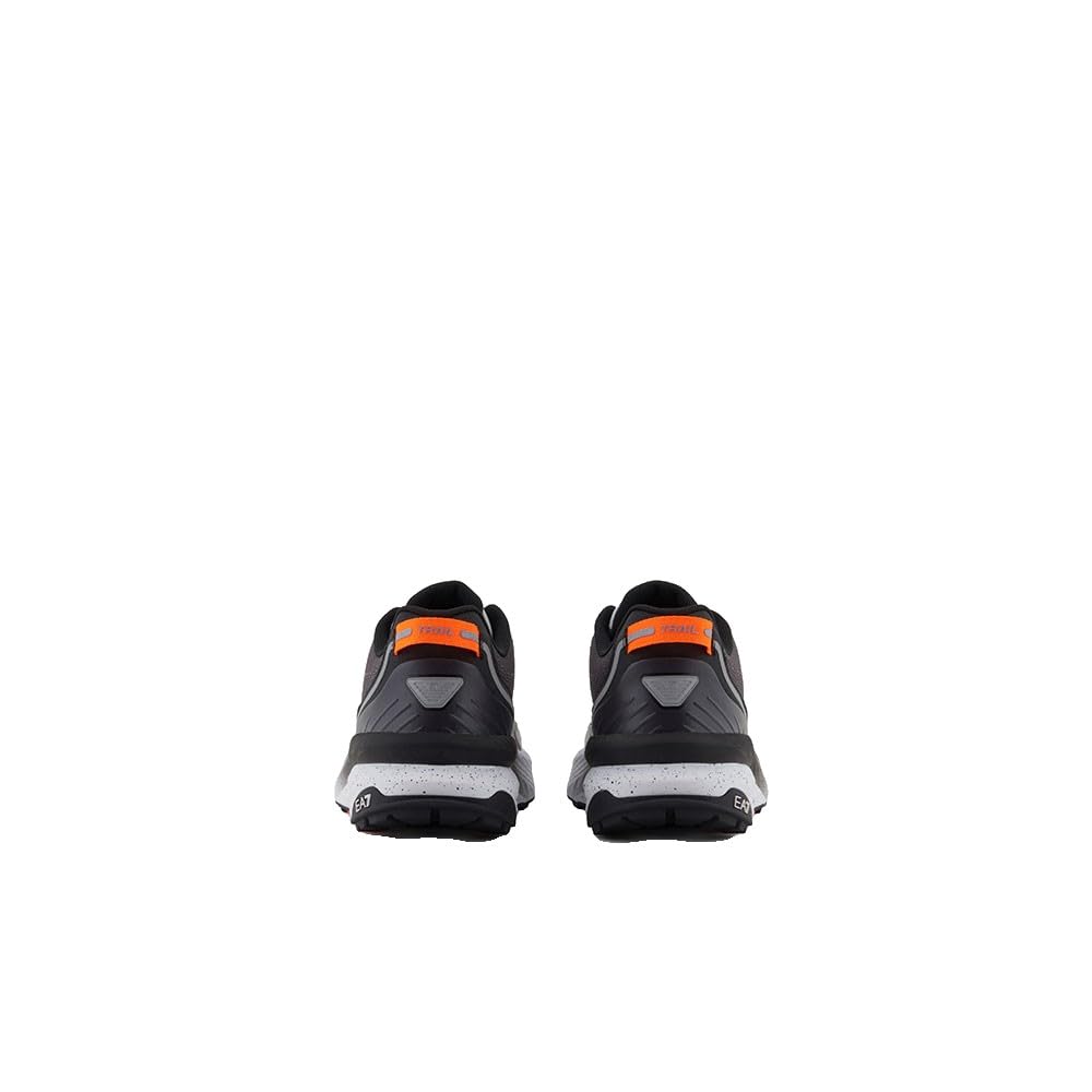 EA7 Scarpe sportive Trail Running, Nero e Arancione, Suola in gomma antiscivolo, design sportivo con logo riflettente