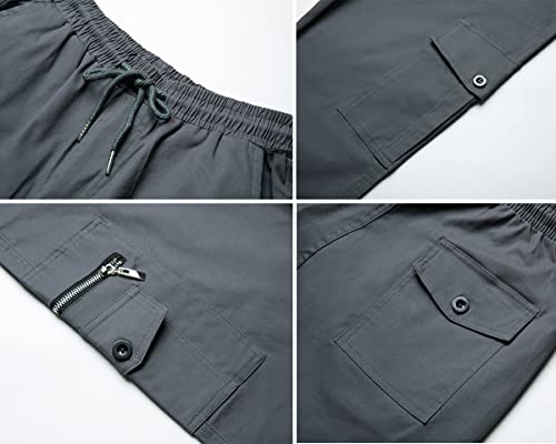 Thwei Mens Cargo Pants Casual Drawstring Athletic Jogger Sports Outdoor Trousers Grey M #TOP5