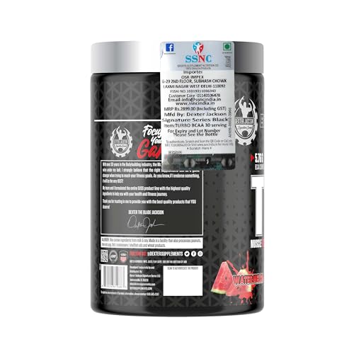 Image of Dexter Jackson Black Series Turbo Bcaa | Recovery, Strength, hydration 30 Servings (390GM) (Watermelon)