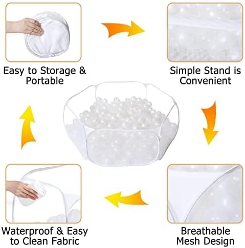 Miniatura 9 de Tienda de campaña grande para niños (con 100 bolas) para niños pequeños y niñas, corralito para interiores y exteriores, con bolsa de transporte