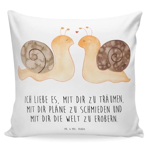 MoonWorks Kissenbezug Lieblingsmensch Geschenk Freundschaft Partner Freundin Kissen-Hülle Kopfkissen Deko-Kissen 40x40 Baumwolle Natur 40cm x 40cm 9 Mr. & Mrs. Panda 40x40 Kissen Schnecken Liebe - Geschenk, Sofakissen, Motivkissen, Freundin, Kopfkissen, Kissenhülle, Paar, Partner, Dekokissen, Hocheitstag, Ehefrau