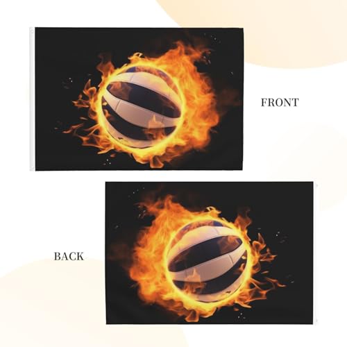 Drapeau volley-ball 1,2x1,8 m double face robuste avec œillets pour maison