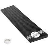 VEVOR 1.6' Rise Cuttable Threshold Ramp for Sweeping Robot, 35.4' Wide Natural Rubber Wheelchair Ramp, Non-Slip Solid Rubber Ramp with Double-Sided Tape for Doorways, Driveways, Bathroom, Smooth Tile